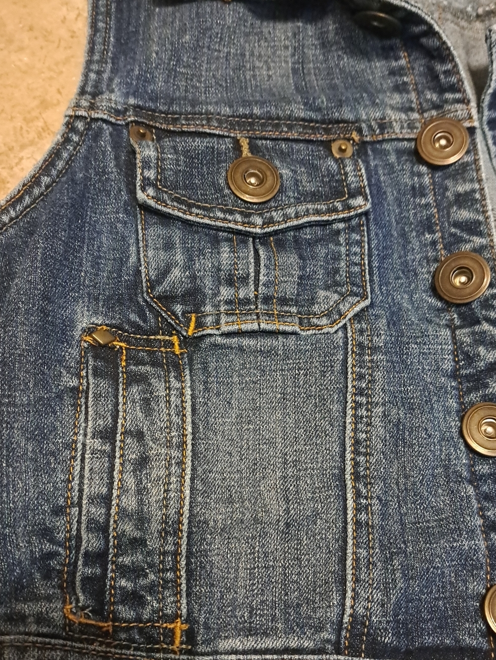 Cato Size S Distressed Indigo Denim Sleeveless Jacket - Picture 9 of 13